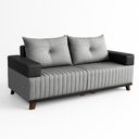 Ver imagem 2 de Sofá 3 Lugares Leona Bom Pastor Linho Cinza/preto