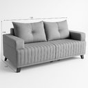 Ver imagem 3 de Sofá 3 Lugares Leona Bom Pastor Linho Cinza/preto