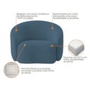 Ver imagem 6 de Kit Sofá 3 Lugares 180cm e Poltrona Orgânico Luxo Recepção Sala de Estar e Tv Amore Linho Azul Royal
