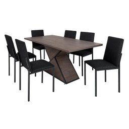 Conjunto Mesa 160x90cm Tampo BP 6 Cadeiras Dubai  - 3