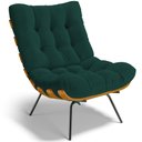 Ver imagem 1 de Poltrona Decorativa Sala de Estar Costela L02 Bouclê Verde - Lyam Decor