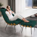 Ver imagem 2 de Poltrona Decorativa Sala de Estar Costela L02 Bouclê Verde - Lyam Decor