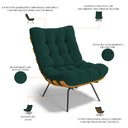 Ver imagem 4 de Poltrona Decorativa Sala de Estar Costela L02 Bouclê Verde - Lyam Decor