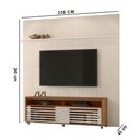 Ver imagem 3 de Painel TV 75 pol 238cm Ripado Kalven com Rack Bancada Nerion Naturale-Off White M20 - D'Rossi