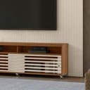 Ver imagem 4 de Painel TV 75 pol 238cm Ripado Kalven com Rack Bancada Nerion Naturale-Off White M20 - D'Rossi