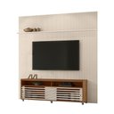 Ver imagem 2 de Painel TV 75 pol 238cm Ripado Kalven com Rack Bancada Nerion Naturale-Off White M20 - D'Rossi