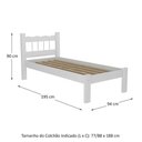 Ver imagem 2 de Cama Solteiro Madeira Maciça para Colchão 78/88 x 188cm Madri Multimóveis CR4141 Branca