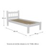 Cama Solteiro Madeira Maciça para Colchão 78/88 x 188cm Madri Multimóveis CR4141 Branca - 2