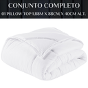 Ver imagem 6 de Pillow Top Solteiro Confort Protetor Colchão Cama 200 Fios Toque Macio:branco/solteiro