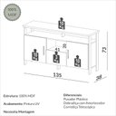 Ver imagem 5 de Balcão Industrial 135cm 2 Portas e 1 Gaveta Freijó/preto Fosco - Dalla Costa