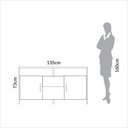 Ver imagem 6 de Balcão Industrial 135cm 2 Portas e 1 Gaveta Freijó/preto Fosco - Dalla Costa