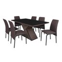 Ver imagem 3 de Conjunto Mesa 160x90cm Tampo Vidro 6 Cadeiras Barcelona