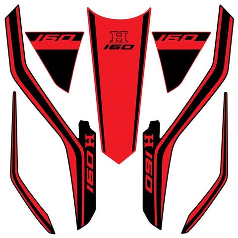 Kit Adesivo Faixa Protetor Cg Titan 160 Preto e Vermelho Ano 2018 a 2021