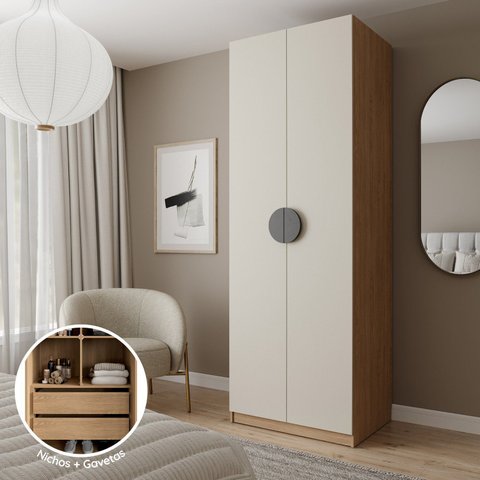Guarda-Roupa Modulado Joy com Gaveteiro CabeCasa MadeiraOriginals