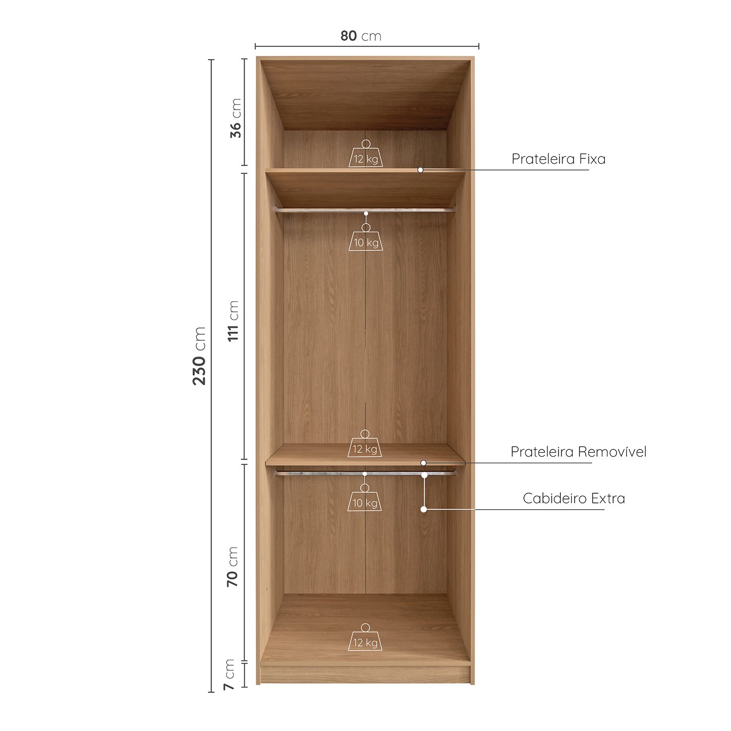 Guarda-Roupa Modulado Joy com Cabideiro CabeCasa MadeiraMadeira - 5