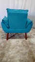 Ver imagem 3 de Kit 02 Poltrona Decorativa Opala Suede Azul Tiffany- Pandora Decor