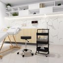 Ver imagem 2 de Kit Estética com Banco Mocho e Carrinho Multiuso - Preto