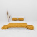 Ver imagem 3 de Manta Peseira de Maxi Tricot Casal 0,60x2,00m, Cor Mostarda - Magma Cotton