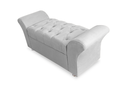 Ver imagem 1 de Recamier Calçadeira Baú Veneza King 195 cm Suede Branco LM DECOR