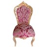 Cadeira Clássica Cor Vinho com Detalhes Floral e Dourado - Conforto com Toque Clássico - Requinte Pa - 1