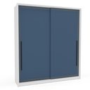 Ver imagem 3 de Guarda Roupa Roupeiro 2 Portas de Correr 2 Gavetas Valência Branco Azul Politorno Móveis