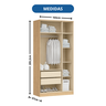 Guarda Roupa 3 Portas 2 Gavetas Wood  - 5