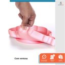 Ver imagem 4 de Prato Refeição 3 Divisórias Infantil Silicone Ventosa Bebê Leaozinho Rosa