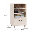 Ver imagem 5 de Conjunto Mini Organizador e Gaveteiro Steel Moderno 4 Gavetas MDF-MDP Off White EJ Móveis