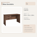 Ver imagem 4 de Mesa de Escritório Secretária 2 Gavetas Café Formimóveis