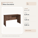 Ver imagem 3 de Mesa de Escritório Secretária 2 Gavetas Café Formimóveis