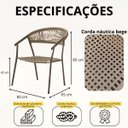 Ver imagem 5 de Kit 8 Cadeiras Duda com Braço em Aluminio e Corda Nautica Bege