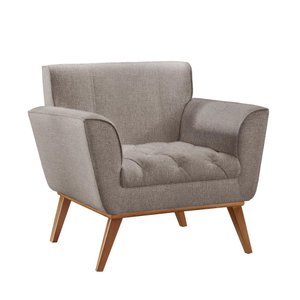 Poltrona Lyz Luxo Madeira Maciça Castellar Móbile Linho Cappuccino