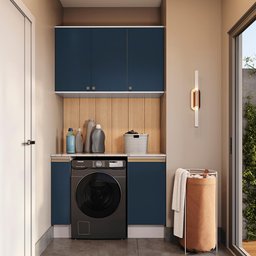 Lavanderia Modulada Kappesberg Celeste 3 Peças Branco/azul 120cm - 2