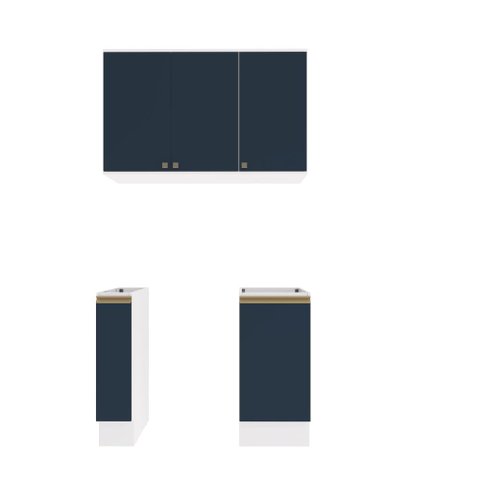 Lavanderia Modulada Kappesberg Celeste 3 Peças Branco/azul 120cm
