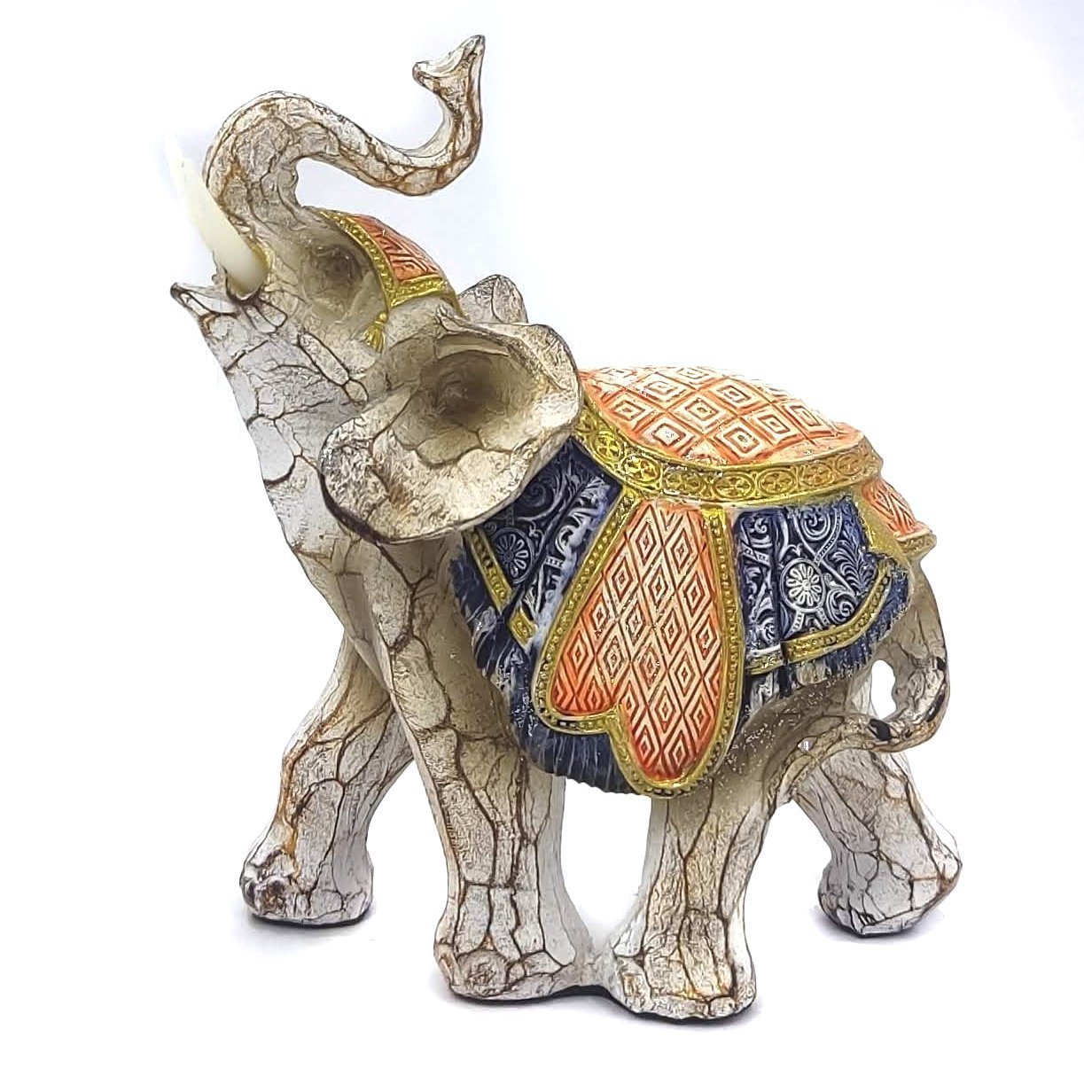 Elefante Decorativo Em Resina Indiano Sabedoria Sorte P200