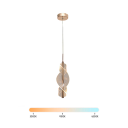 Lustre Pendente Led 5w Espiral Infinity Dourado Acrílico Multicor Bivolt - 3