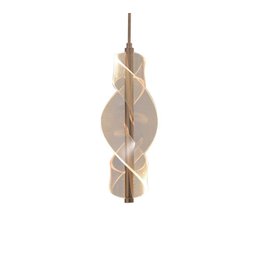 Lustre Pendente Led 5w Espiral Infinity Dourado Acrílico Multicor Bivolt - 4