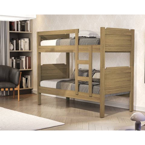 Beliche De Solteiro com Escada 100% MDF Star Várias Cores:‎ Amêndoa