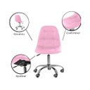 Ver imagem 3 de Kit 3 Cadeiras Office Eiffel Botonê Ajustável Base Giratória - Rosa