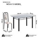Ver imagem 3 de Conjunto Sala de Jantar com 4 Cadeiras Lara Preto/Arabesco