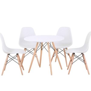 Mesa Eames Eiffel Redonda 80 Cm Cor Branco