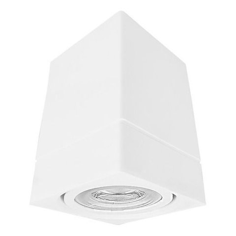 Kit 6 Spot Sobrepor Direcionável Par20 Quadrado Branco + Lâmpadas Cor:branco - Branco Frio