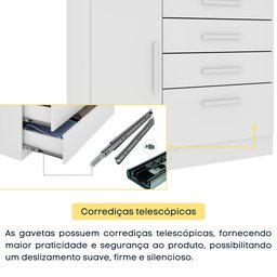 Cômoda 1 Porta 4 Gavetas 104cm Chicago - 8