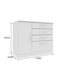 Ver imagem 3 de Cômoda 1 Porta 4 Gavetas 104cm Chicago