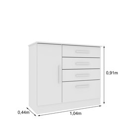 Cômoda 1 Porta 4 Gavetas 104cm Chicago - 3