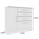 Ver imagem 3 de Cômoda 1 Porta 4 Gavetas 104cm Chicago