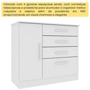 Ver imagem 5 de Cômoda 1 Porta 4 Gavetas com Pés 104cm Chicago Branco/Neve