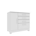 Ver imagem 2 de Cômoda 1 Porta 4 Gavetas com Pés 104cm Chicago Branco/Neve