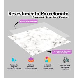 Painel Placa Para Parede E Piso Chão Autocolante Laminado Mármore Carrara 25x25cm - 2