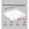 Painel Placa Para Parede E Piso Chão Autocolante Laminado Mármore Carrara 25x25cm - 2
